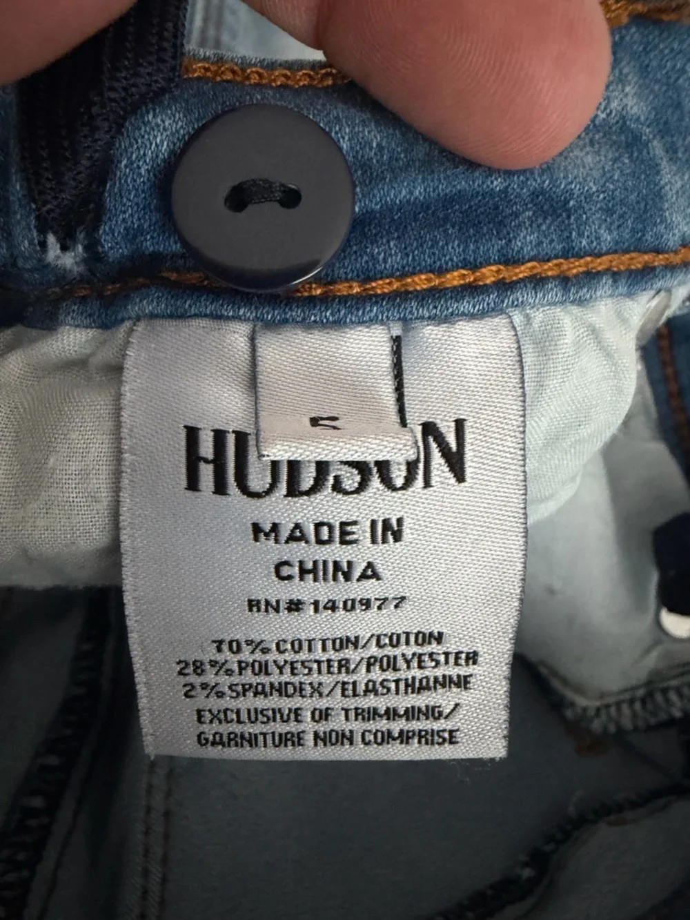 Hudson Distressed Cuffed Light Wash Jeans Adjustable Waist 5 Excellent
